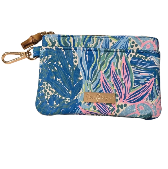 Lilly Pulitzer Limited Bamboo Holiday In the Sun Botanical Green Bag & Wallet - Picture 11 of 13